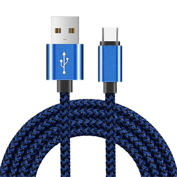 Puhelimen latauskaapeli - 2m punottu nailon USB-kaapeli pikalataukseen - Type-C 2 metrin latausjohto