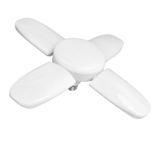 LED-garagelampor, vikbara, 8000LM, E26/27, deformerbara garagelamptak, 85‑265V4+1, fyra blad, 80W, 3000k
