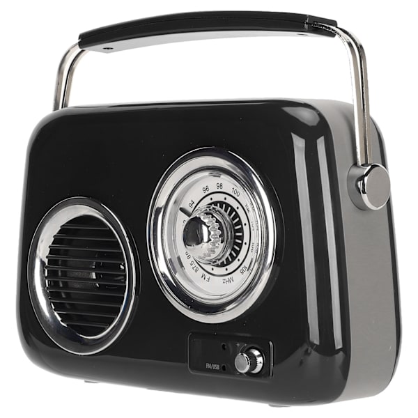 Retro Radio Bluetooth Kaiutin Kannettava Kädessä pidettävä HiFi Stereo Ääni Söpö vanhanaikainen radiokaiutin juhliin ulkona musta