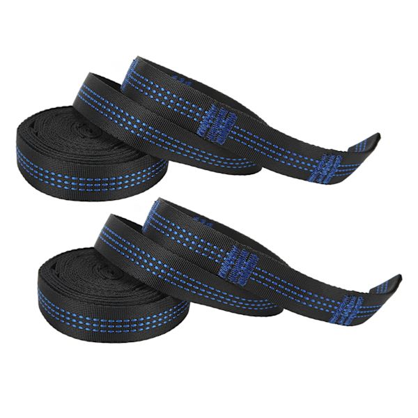 2-pack hängmattsremmar camping hängande rep stark bärförmåga med 2 stålhakar karbinhakar
