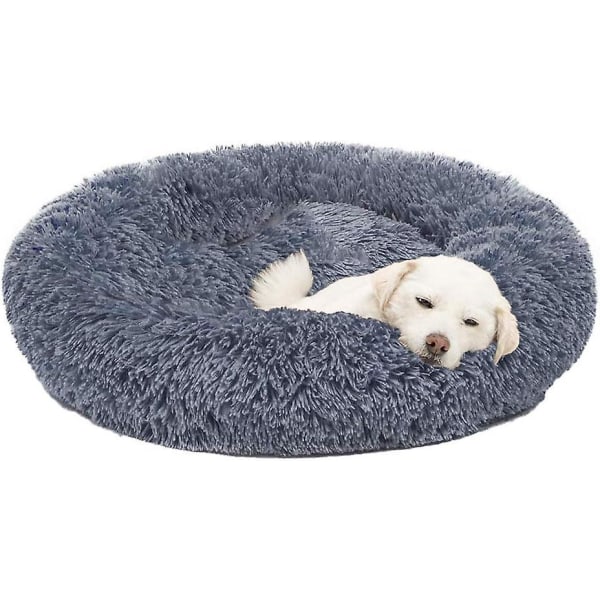 Runt Långt Hår Mörkgrå Kattkennel - 50cm