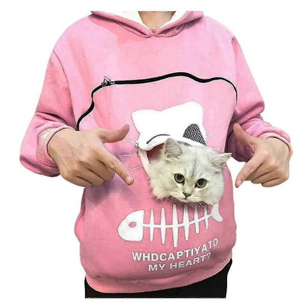 Fashion Katteelsker Hættetrøjer Kvinder Kængurulomme Hættetrøjer Hund Kæledyr Pote Pullover Toppe Langærmet Lynlås Hættetrøje Sudaderas Jzz Pink S