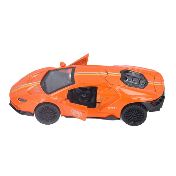 1:32 Legeringsmodelbil Holdbar Levende Træk Tilbage Metal Sportsbil Model med Lys og Lyd til Drenge over 3 år Orange