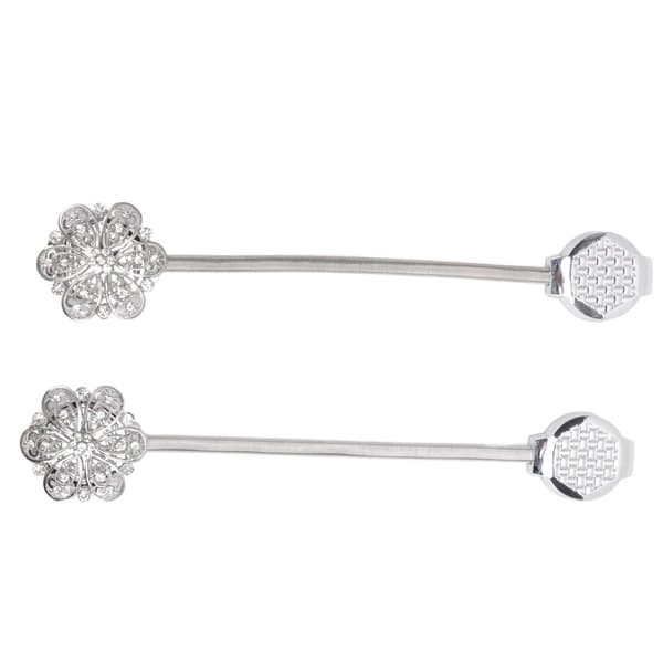 2 st kristallgardin magnetisk uppbindning rostfritt stål elegant blomgardinklämmor spänne för vardagsrum sovrum