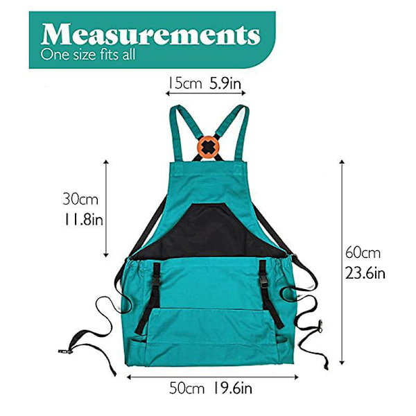 Trädgårdsförkläde: Stor Kapacitet Oxfordduk med Fickor och Snabbavlossning