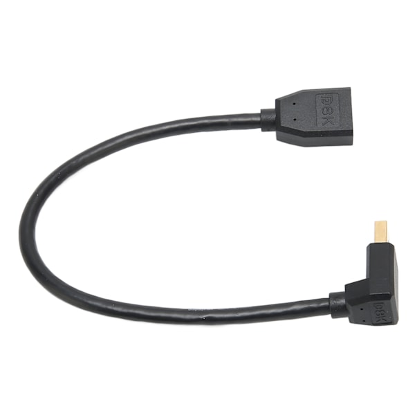Displayport hane till displayport hona Support 8K Vid 60HZ 4K Vid 144HZ 0,3 meter 90° armbåge Displayport 1.4 Kabel för DVD