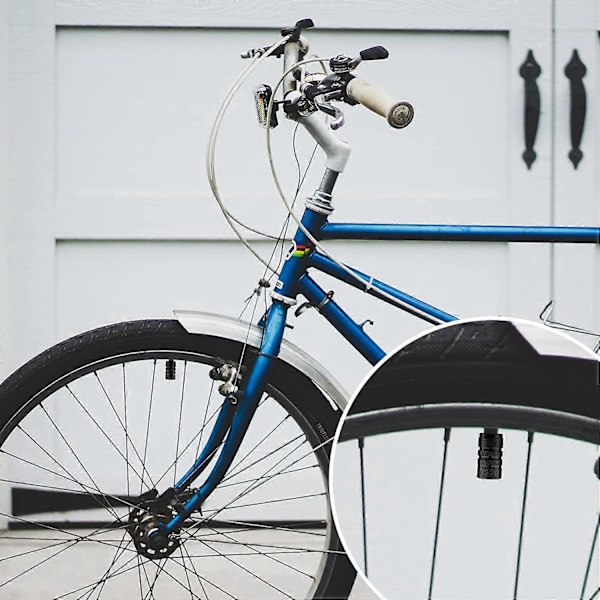 12 stk. Cykelventilhætter, Lufttætte ventilhætter i aluminium til bildæk, Dækventildæksler til SUV'er, lastbiler, motorcykler, cykler (sort)