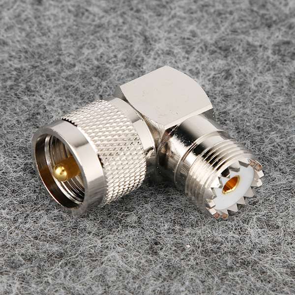 2st UHF hane PL259 till hona SO239 rätvinklig RF koaxialadapter kontaktomvandlare