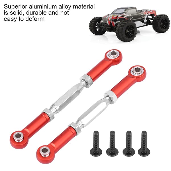 Aluminiumslegering affjedringsarm forbindelsesstænger til HIMOTO E10MTL E10MT E10BP 1/10 RC bil (rød)