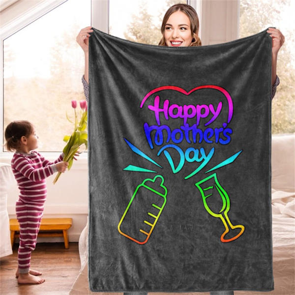 Hjemmekast teppe hudvennlig polyester trykt dekorativt teppe for soving lur 140x200cm / 55.1x78.7in
