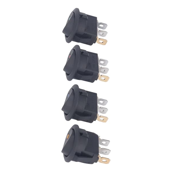 4 STK 12V Runde Strømafbrydere 3 Pin 2 Position LED Afbryder Båd Vippekontakt 20mm