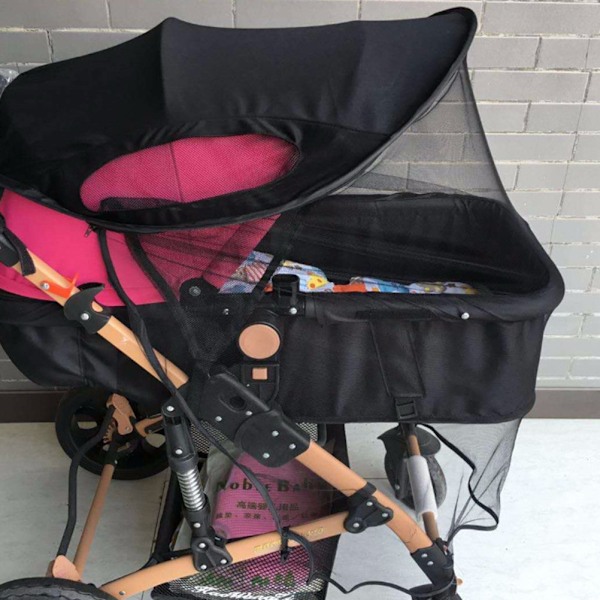 Hopfällbar barnvagn bredda solskydd markis UPF50+ Anti UV tak universell passform för barnvagn vagn
