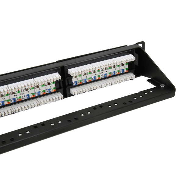 CAT6 24-portars nätverkspatchpanel stöder 10G Ethernet RJ45 nätverkspatchpanel för 19-tums standardskåp