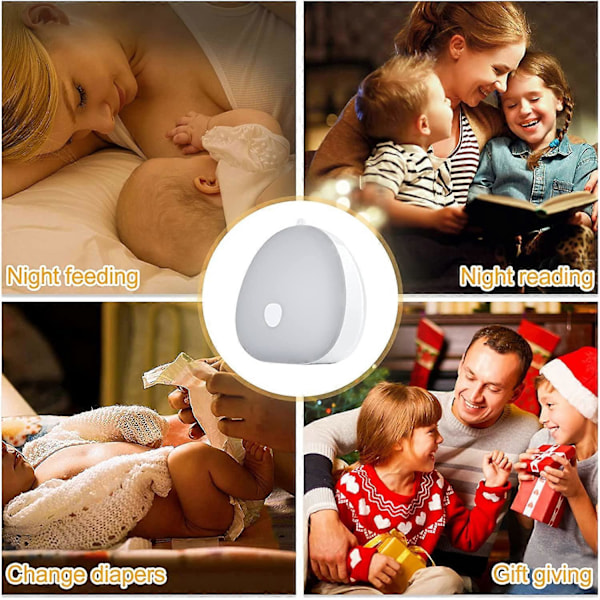 LED Natlampe til Børn 3 Farver Dæmpbar Amme Natlampe med Touch-kontakt, USB Opladning Natlampe til Børneværelse, Trapper, Stue