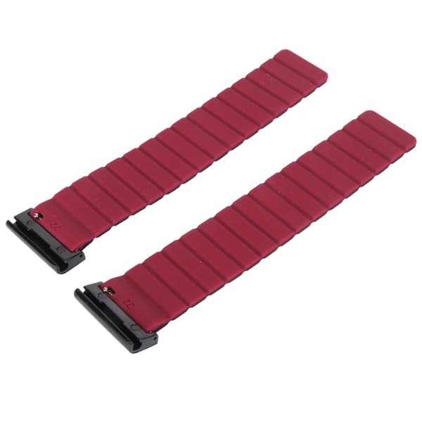 Magnetisk urrem 26mm Svedtæt silikone urrem Hurtigudløsning urrem til Vertix 2 Sort og vinrød