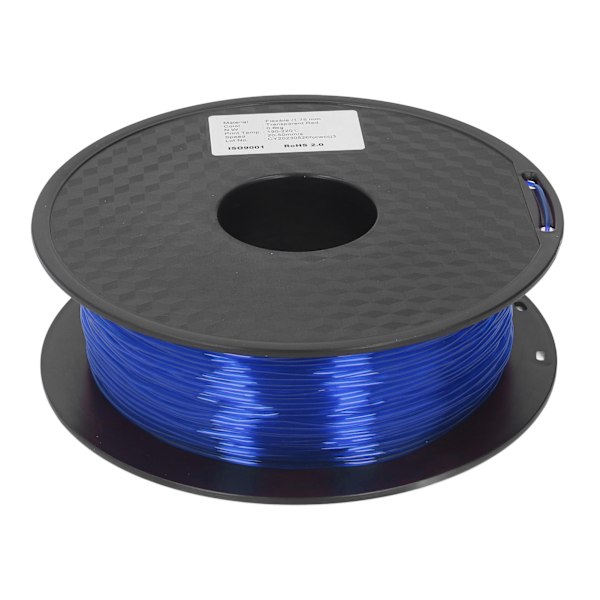 TPU Filament 1,75 mm 1 kg Bundle Clog Free Fleksibel til FDM 3D-printer Forbrugsvarer Klar Blå