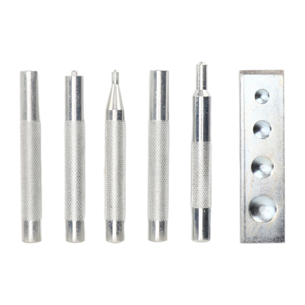 5 kpl Snap Rivet Setter Die Punch Snap Kit iso asennustyökalu pohjalla rei'itysreiän asennusta varten