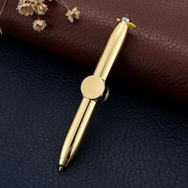 Multifunktionelt Metal Finger Spinning Legetøj Scope Pen Lys Kuglepen Form Stress Relief Legetøjsgave