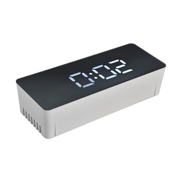 LED-klocka Multifunktionell USB-driven 3 Belysningslägen Snooze Tid Celsius Fahrenheit Display Digital Väckarklocka Vit