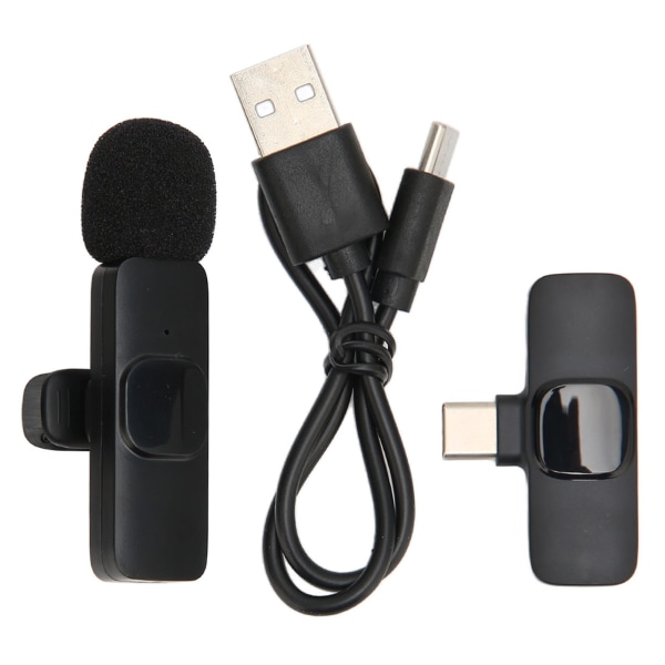 Trådlös Lavalier-mikrofon stöder One Tows One Plug and Play Brusreducering Mini Lapel Mic för Live Show K9 Type C
