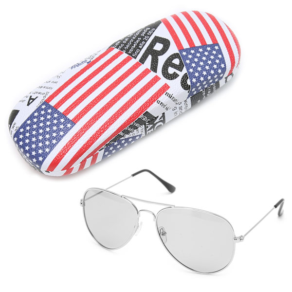 UV400 färgskiftande polariserade linsglasögon AntiUV Fashionabla unisex (silverbåge)
