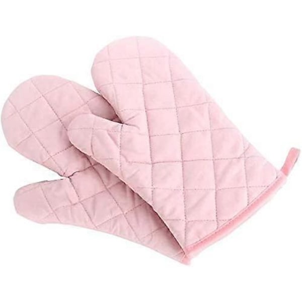 1 par värmebeständiga och förtjockande värmetåliga ugnshandskar (rosa)