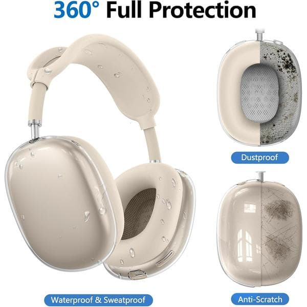 Etui til Airpods Max 1/2, gjennomsiktig og TPU-tilbehør (kompatibel, Starlight) Starlight