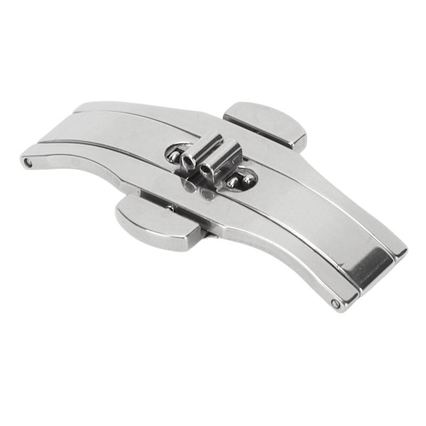Klocklås Spänne Tryck Universal Dubbelknapp Vikbart Rostfritt Stål Spänne Klockarmband Deployment Trycklås