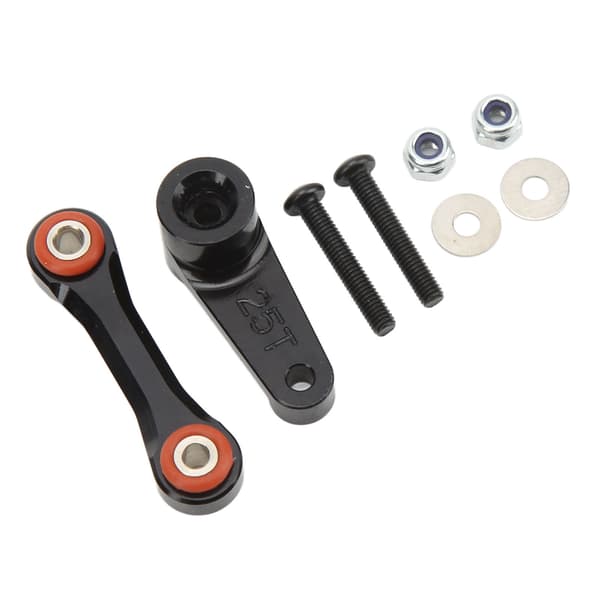 25T Servo Styrestang Trækstang Professionel Aluminiumslegering RC Servo Arm Trækstang til ARRMA 1/7 1/8 RC Bil Sort