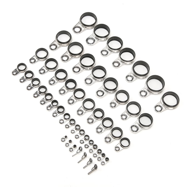 49 i 1 set Universal Rock Casting Tackle Fiske Spö Guider Linje Ringar Topp Tips
