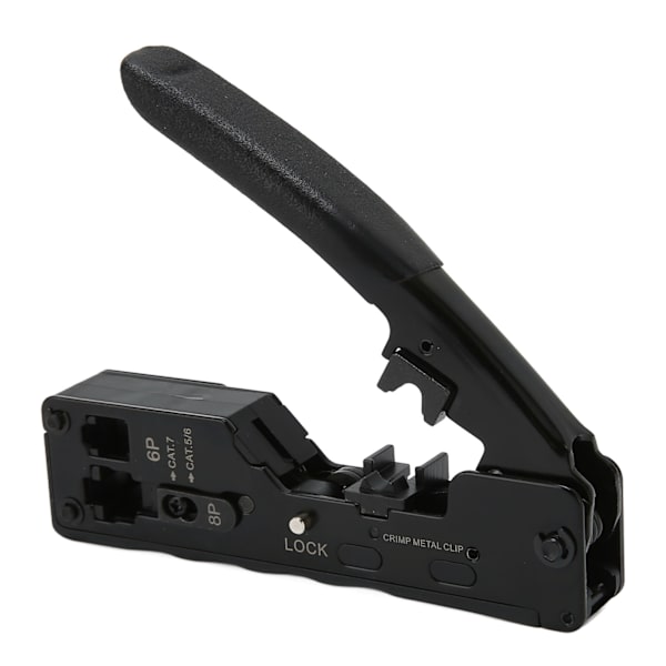 RJ45 krympeverktøy Justerbar krympemodus sikkerhetslås Ethernet-krympeverktøy med skliresistens for Cat5e Cat6a Cat7a