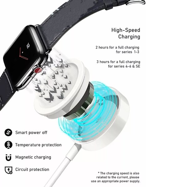 Magnetisk trådlös laddare för IOS Watch 5V 1A, bärbar 3-i-1-laddare i ABS och PC