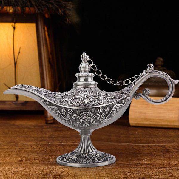 Røkelsebrenner i form av en hul Aladdin-lampe, dekorasjon til skrivebordet, hjemmet