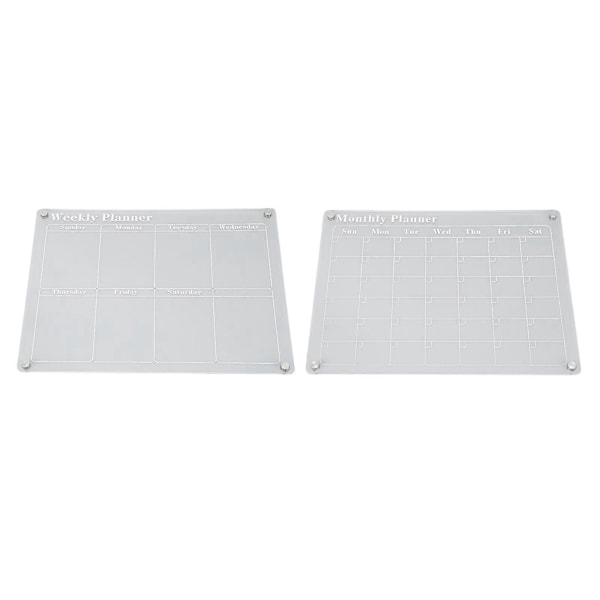 15,7 X 11,8 tum Magnetisk Whiteboard Kalender Akryl Klar Planeringstavla För Kylskåp Veckotavla + Månadstavla
