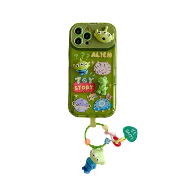 Phone case Silikon Mjukt Spegelställ Klart print Phone case med snöre för IOS Grön för IOS 13Pro