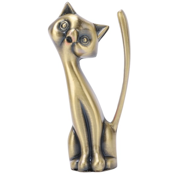 Kat Ringholder Kat Statuette Stil Zinklegering Robuust Duurzaam Retro Stijl Glanzend Ring Organizer voor Ringen Sieraden