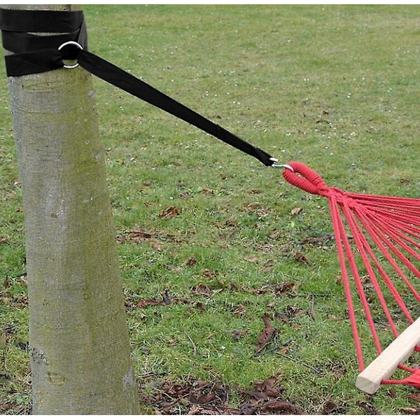 Hængekøje træmonteringssæt inkl. 2 UV-resistente polyesterstropper 2,5 m lange, 5 cm brede og 4 stål S-kroge, vægtbærende 300 kg
