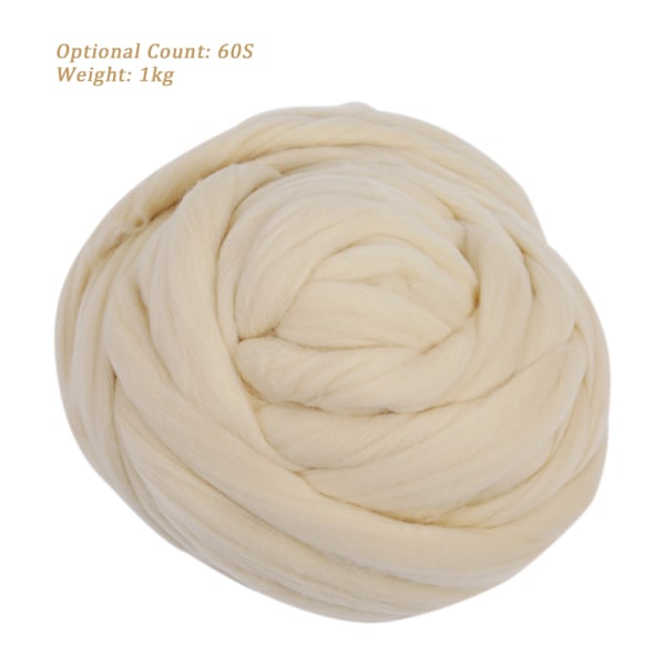 1 kg Naturlig miljømessig ren hvit varm ull roving fiber (60S)