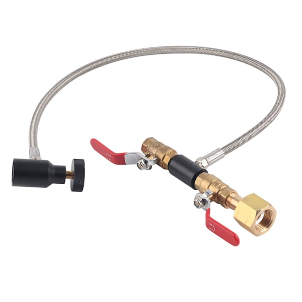 CGA-320 CO2-sylinderoverfyllingsadapter med slange for påfylling av brusbeholder 24\" uten måler