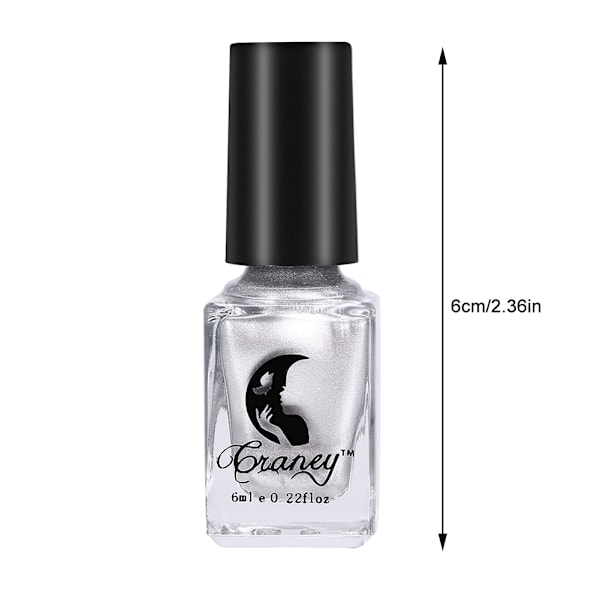 Fashion Metallic Mirror Silver Effect 6ml Nagellack Metall Glänzend Maniküre Nagelkunst Werkzeug #1
