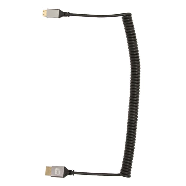 Mini HD Multimedia Interface Spring Adapterkabel 4K 60Hz 18 Gbps Forlængerkabel til Tablet Kamera TV Skærm Mini Han til HD Han Spiralkabel