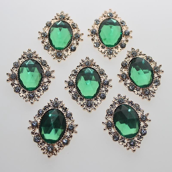 20 st Strass Cabochon Platt Baksida Utsmyckningar Bröllopsdekor Röd/Grön