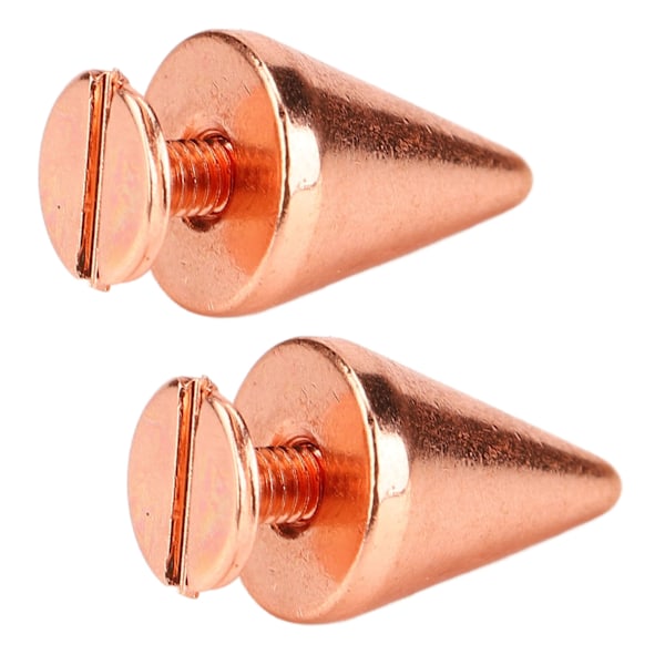 100 sett Punk Cone Spikes Studs Elektroplettering Rose Gold Punk Cone Spiked Skrue Nagler DIY Punk Stil Dekorasjon 10x14mm