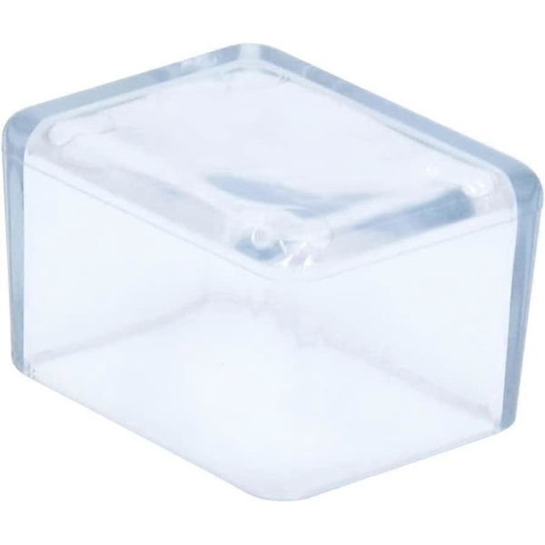 12-pack Rektangulära PVC Stolsbensskydd Repskydd Möbelfötter - 30 x 40 mm (3,0 x 4,0 cm) - Transparent