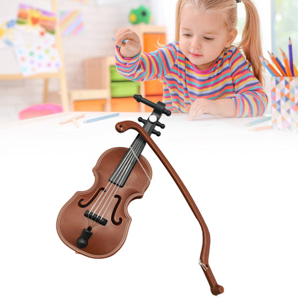 Plastdockhus Mini Violin Hantverk Miniatyrer DIY Dockhus Violin Mini Musikinstrument Modell för Dockhus Tillbehör