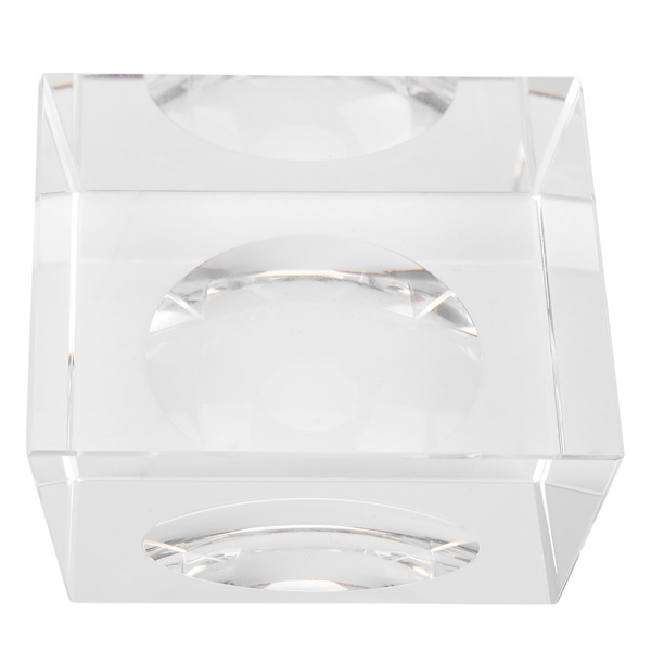 8 cm klar kristallkula transparent galaxier sfär förmögenhetskula hemmakontorsdekor (klar bas)