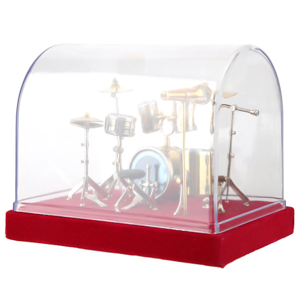 Miniature musikinstrument trommesæt Model Display Mini Ornaments Craft Home Decor (18cm)