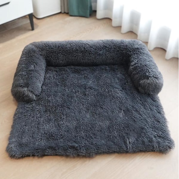 Vandtæt Dyreplaid Blød Plys til Hunde og Katte Pletbestandig Mørkegrå 90x90cm