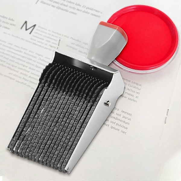 Multifunksjonell 15-sifret alfabet rullende gummistempel engelsk bokstav nummer preging DIY scrapbooking R