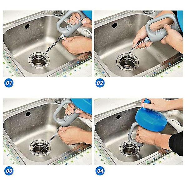 WC-plungeri tukosten poistoon - Viemäri- ja keittiöallasvessa-työkalu (3m)